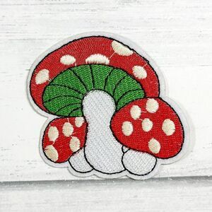 Wild  Magic Mushrooms Embroidered Iron On Sew On Applique Patch